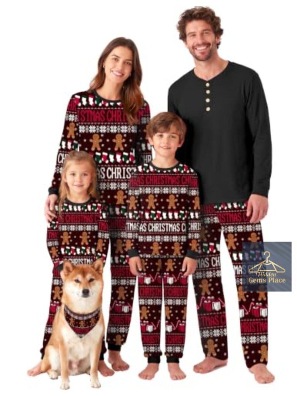 Ekouaer Men's Christmas Matching Pajama Set Long Sleeve Henley Top & Pants